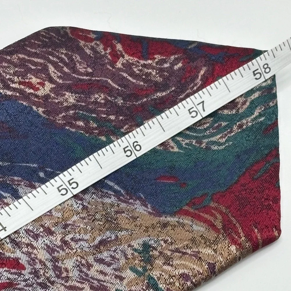 Vintage Tie Don Loper Burgundy Polyester Abstract Jacquard Made in USA 3.75x58